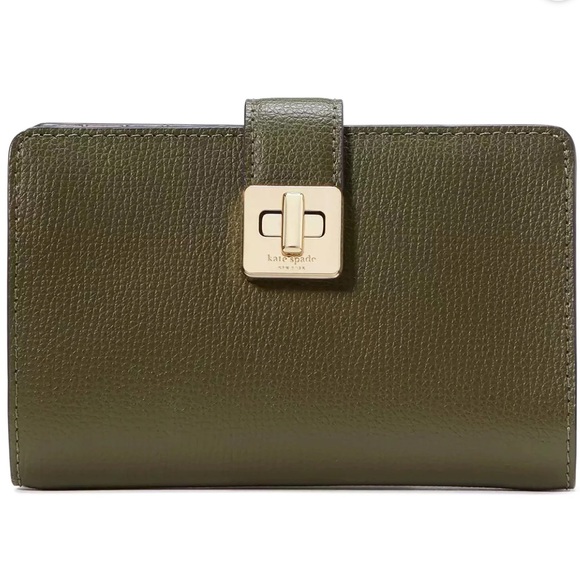 kate spade Handbags - Kate Spade Phoebe Refined Grain Leather Medium Wallet Seaweed / Green NWT